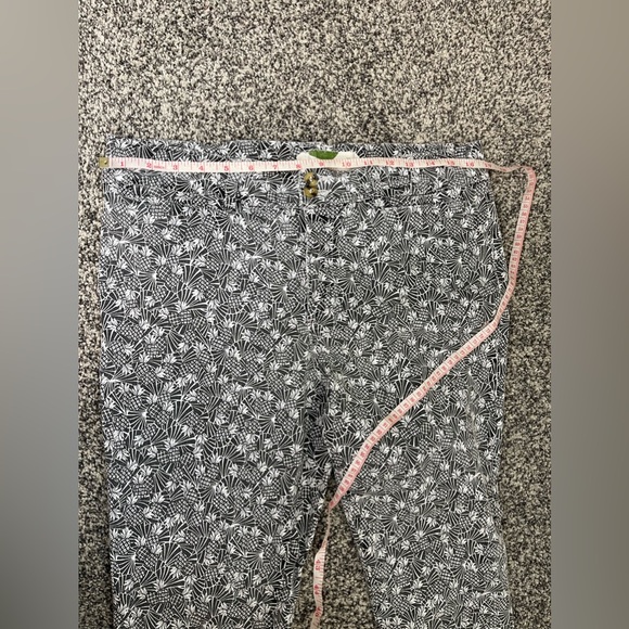 Anthropologie Bowery Pineapple Print Cropped Jeans Sz 16R XL Stretchy Comfort - Picture 9 of 11